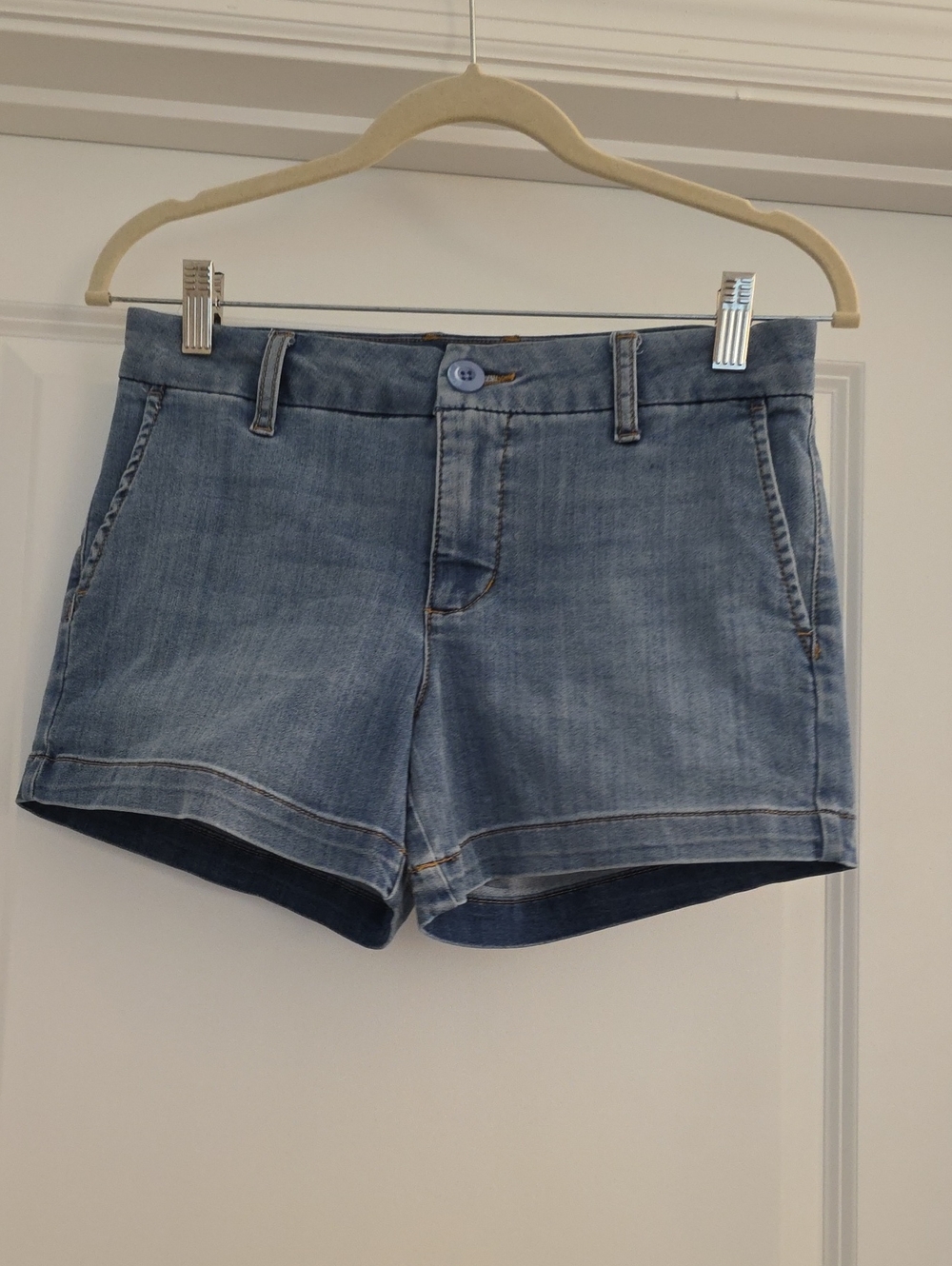 BCBGeneration Light Wash Denim Trouser Shorts - Blue